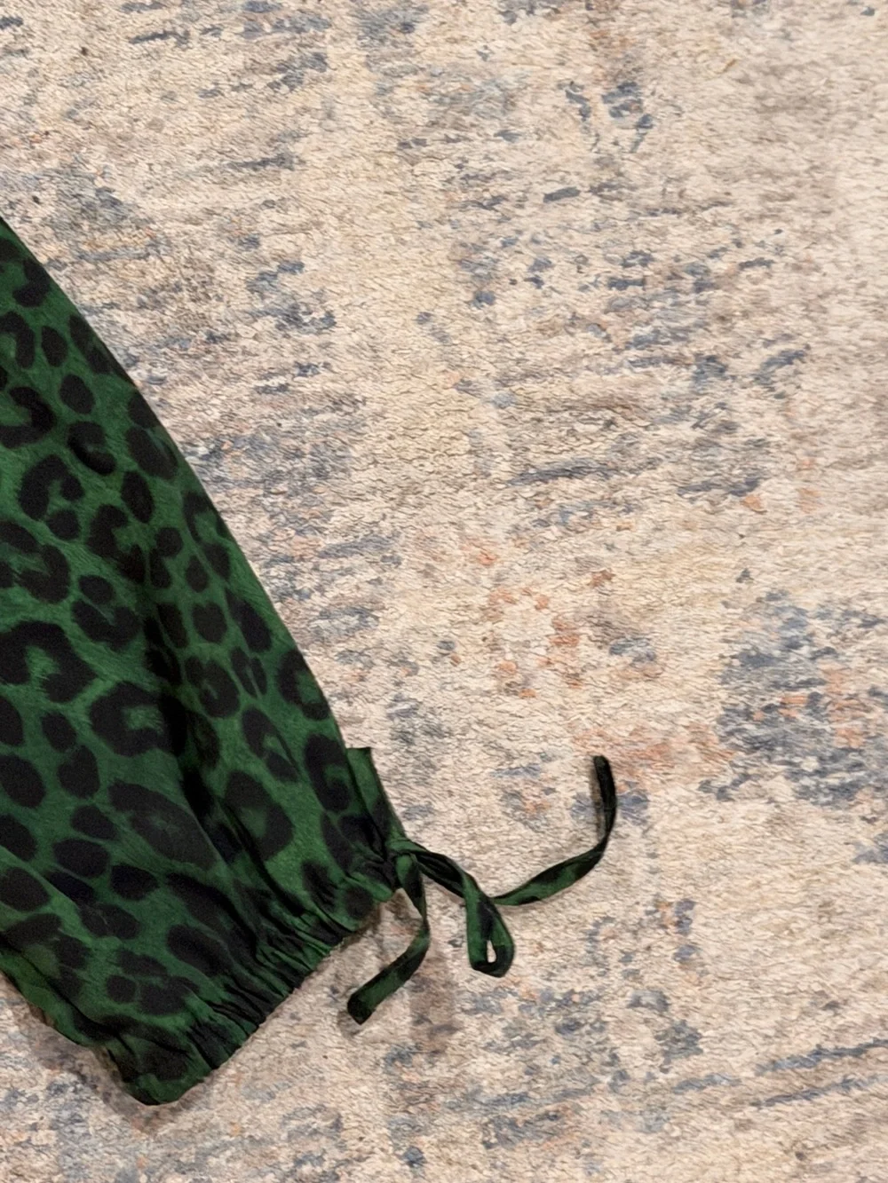 Michael Kors Green and Black Off-Shoulder Leopard Print Top